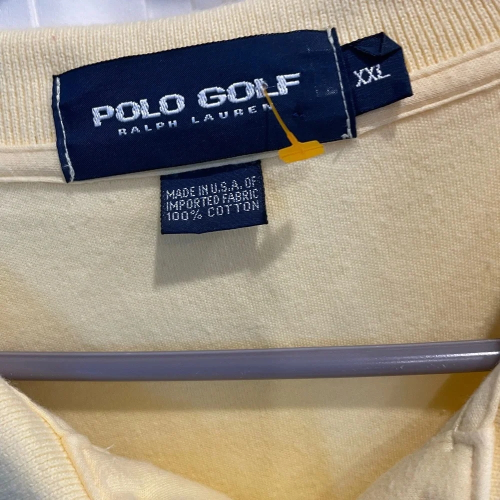 Polo Golf Ralph Lauren Pastel Yellow Short Sleeve golf polo short w plaid crest
